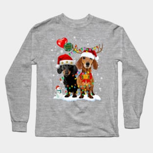 Dachshund Merry Christmas Shirt Long Sleeve T-Shirt